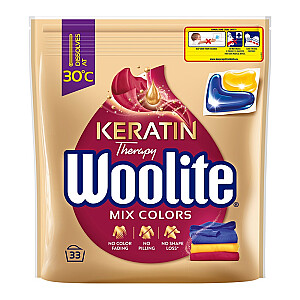 Капсулы для стирки WOOLITE Color Protection с кератином Mix Colors 33 шт.