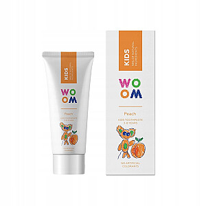 WOOM Kids dabīgā zobu pasta bērniem no 3-8 gadiem Persiks 50ml