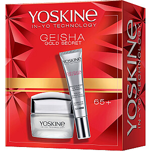 YOSKINE SET Geisha Gold Secret 65+ pretgrumbu krēms 50ml + Geisha acu un plakstiņu krēms 15ml