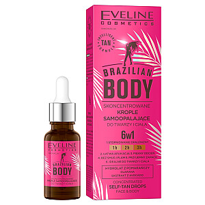 EVELINE Brazil Body koncentruoti savaiminio įdegio lašai veidui ir kūnui 18ml