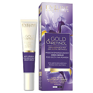 EVELINE Cosmetics Gold &amp; Retinol kreminis serumas akims ir vokams nuo raukšlių dienai ir nakčiai 20ml