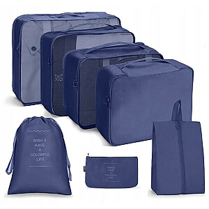 ECARLA Travel kosmētikas somas komplekts, tumši zils, 7gab.