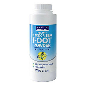 BEAUTY FORMULAS All Day Дезодорирующая пудра для ног антибактериальная пудра для ног 100 г