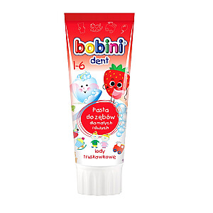 Зубная паста BOBINI Dent для детей от 1 года Клубничное мороженое 75мл