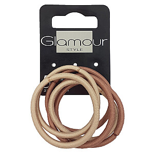 GLAMOUR Резинки для волос без металла Бежевый 6 шт.