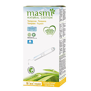 MASMI Natural Cotton tamponi no dabīgās kokvilnas ar Regular aplikatoru 16gab.