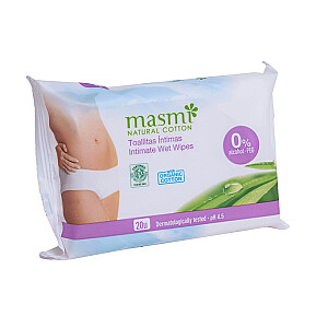 Mitrās salvetes MASMI Natural Cotton intīmai higiēnai 20 gab.