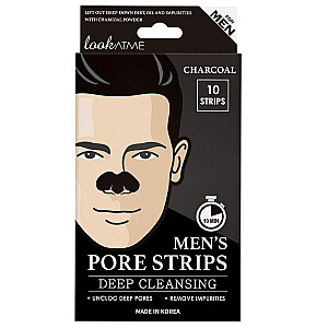 LOOK AT ME Men&#39;s Pore Strips очищающие полоски для носа для мужчин Уголь 10 шт.