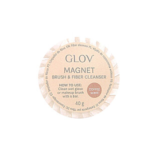 Ziepes GLOV Magnet Brush&Fiber Cleanser kosmētikas piederumu tīrīšanai Kafija 40g