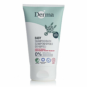 DERMA Eco Baby Shampoo vonios šampūnas ir vonios muilas 150ml