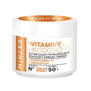 MINCER PHARMA Vitamins of Youth 50+ drosmīgs stimulējošs un izlīdzinošs sejas krēms 352 50ml