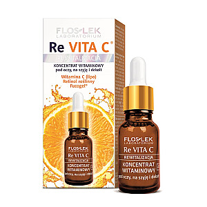 FLOSLEK Re Vita C восстанавливающий витаминный концентрат для глаз, шеи и декольте 15мл