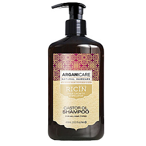 ARGANICARE Castor Oil Shampoo matu šampūns, kas stimulē matu augšanu, 400ml
