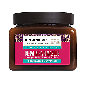 ARGANICARE Keratin Masque For поврежденных волос маска, придающая гладкость и блеск сухим волосам 500мл