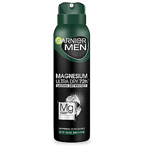 GARNIER Magnesium Ultra Dry 72H vīriešu DEO aerosols, 150 ml