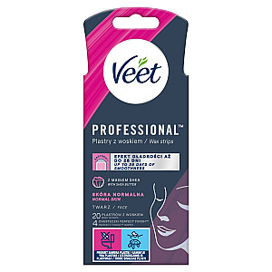 VEET Easy-Gelwax precīzās vaska sloksnes sejas depilācijai 20 gab.