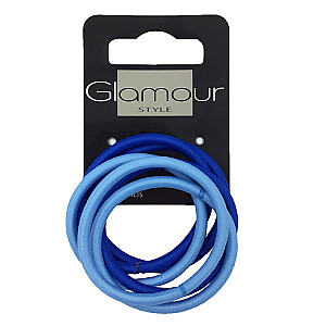GLAMOUR Резинки для волос без металла Синие 6 шт.