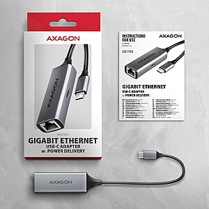 ADE-TXPD Сетевая карта Адаптер Gigabit Ethernet, USB-C 3.2 Gen 1, автоматическая установка, Asix AX8817, PD 100 Вт