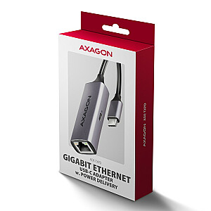 ADE-TXPD Сетевая карта Адаптер Gigabit Ethernet, USB-C 3.2 Gen 1, автоматическая установка, Asix AX8817, PD 100 Вт