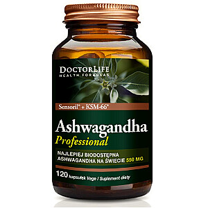 DOCTOR LIFE Ashwagandha KSM-66+ Экстракт корня Sensoril 550 мг пищевая добавка 120 капсул