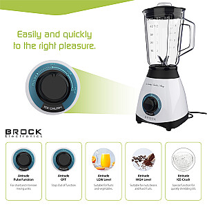 BROCK Blenderis. 1.5 L stikla trauks 500W