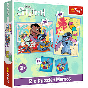 TREFL STITCH Puzles komplekts 30 gab + 48 gab + 24 memo