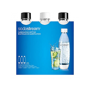 Sodastream PET Bottle Fuse (3 Bottles, 1L, black white) (2260748)