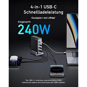 Ładowarka 749 GaNPrime 240W USB-C x 3 USB-A x 1