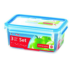 Набор контейнеров для пищевых продуктов Emsa Clip &amp; Close — набор из 3 штук — 0,55/1,0/2,3 л