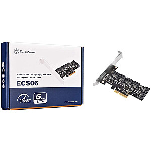 Silverstone SST-ECS06 SATA, PCIe 3.0, 6x SATA 6G adaptera karte — zema profila