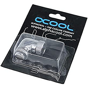 Leņķa adapteris Alphacool HF 90 rotējošs G1/4 “vīrietis” uz G1/4 “sieviešu” - hroms, savienojums (hroms)