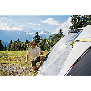 3-местная купольная палатка Coleman Darwin 3 Plus (серый/салатовый, с туннельным штоком, модель 2023 г.)