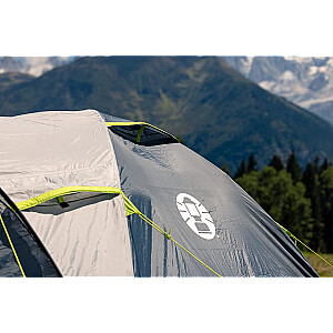 3-местная купольная палатка Coleman Darwin 3 Plus (серый/салатовый, с туннельным штоком, модель 2023 г.)