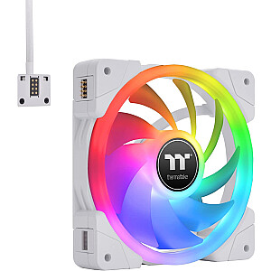 Охлаждающий вентилятор для ПК Thermaltake SWAFAN EX12 RGB White TT Premium Edition, корпусной вентилятор (белый, 3 шт. в упаковке, включая контроллер)