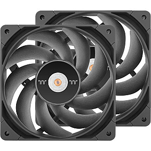Thermaltake TOUGHFAN 12 Pro augsta statiskā spiediena datora dzesēšanas ventilators 120x120x25 korpusa ventilators (melns, iepakojumā ir 2 ventilatori)