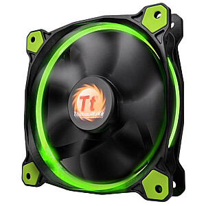 Thermaltake Riing 14 LED Green 140x140x25, корпусной вентилятор (черный/зеленый)