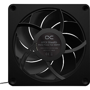 Alphacool Apex Stealth Metal Power 120 mm 3000 apgr./min korpusa ventilators (melns)