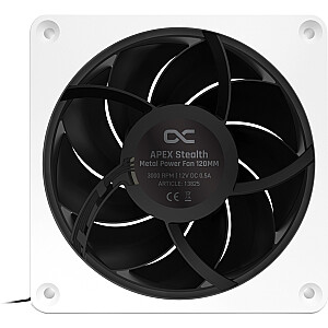 Alphacool Apex Stealth Metal Power 120 mm 3000 apgr./min korpusa ventilators (balts/melns)