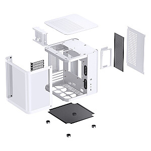 Jonsbo TK-1 2.0 Micro-ATX korpuss, rūdīts stikls - balts