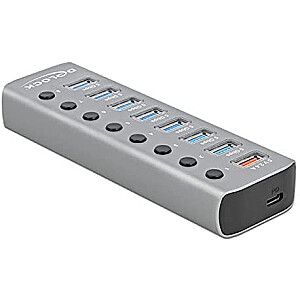Концентратор DeLOCK USB 3.2 Gen 1 + 7Po + SLK + USB-C — 63264