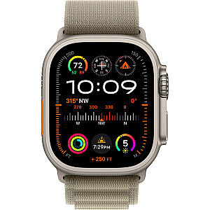 Apple Watch Ultra 2, умные часы (оливково-зеленый, 49 мм, Alpine Loop, титановый корпус, сотовый телефон)