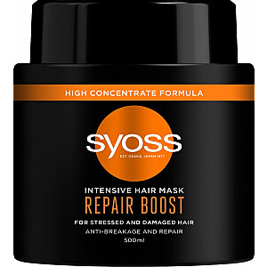 SYOSS Repair Boost Intensiv Hair Mask For Stress Hair intensīvi atjaunojoša maska trausliem matiem 500ml