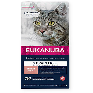 EUKANUBA Grain Free Senior Salmon - сухой корм для кошек - 2кг