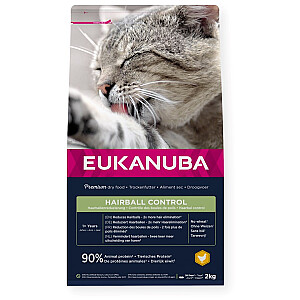 EUKANUBA Hairball Control Chicken - sausā kaķu barība - 2kg