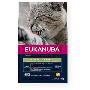 EUKANUBA Hairball Control Chicken - sausā kaķu barība - 10kg