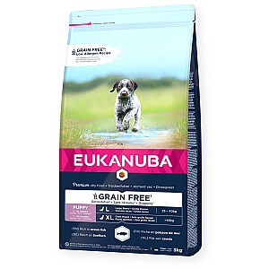 EUKANUBA kucēnu lielo šķirņu bezgraudu okeāna zivs - sausā suņu barība - 3kg