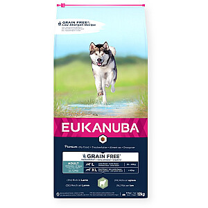 EUKANUBA Grain Free Adult Large&Giant Lamb - sausā suņu barība - 12 kg