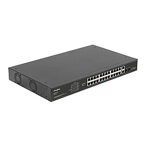 Lanberg 19" POE+ slēdžu statīvs 24x 100 Mbps PoE+ /2x SFP ETHERNET 360 W