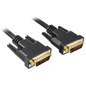 Adapteris Sharkoon DVI-D -&gt; DVI-D (24+1) melns 5m