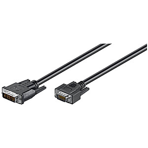 goobay DVI-I -&gt;VGA melns 2m, melns kabelis